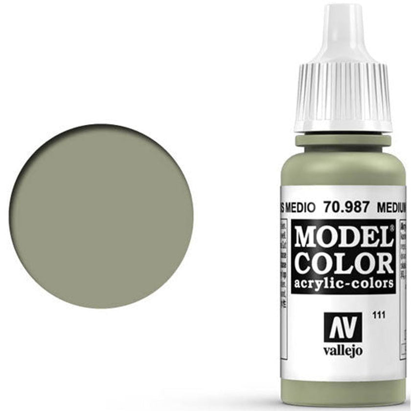 Vallejo 70987 Model Color Medium Grey Acrylic Paint 17mL NIB