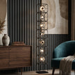 Valletta Wrought Iron + Glass Floor Lamp