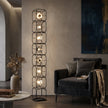 Valletta Wrought Iron + Glass Floor Lamp