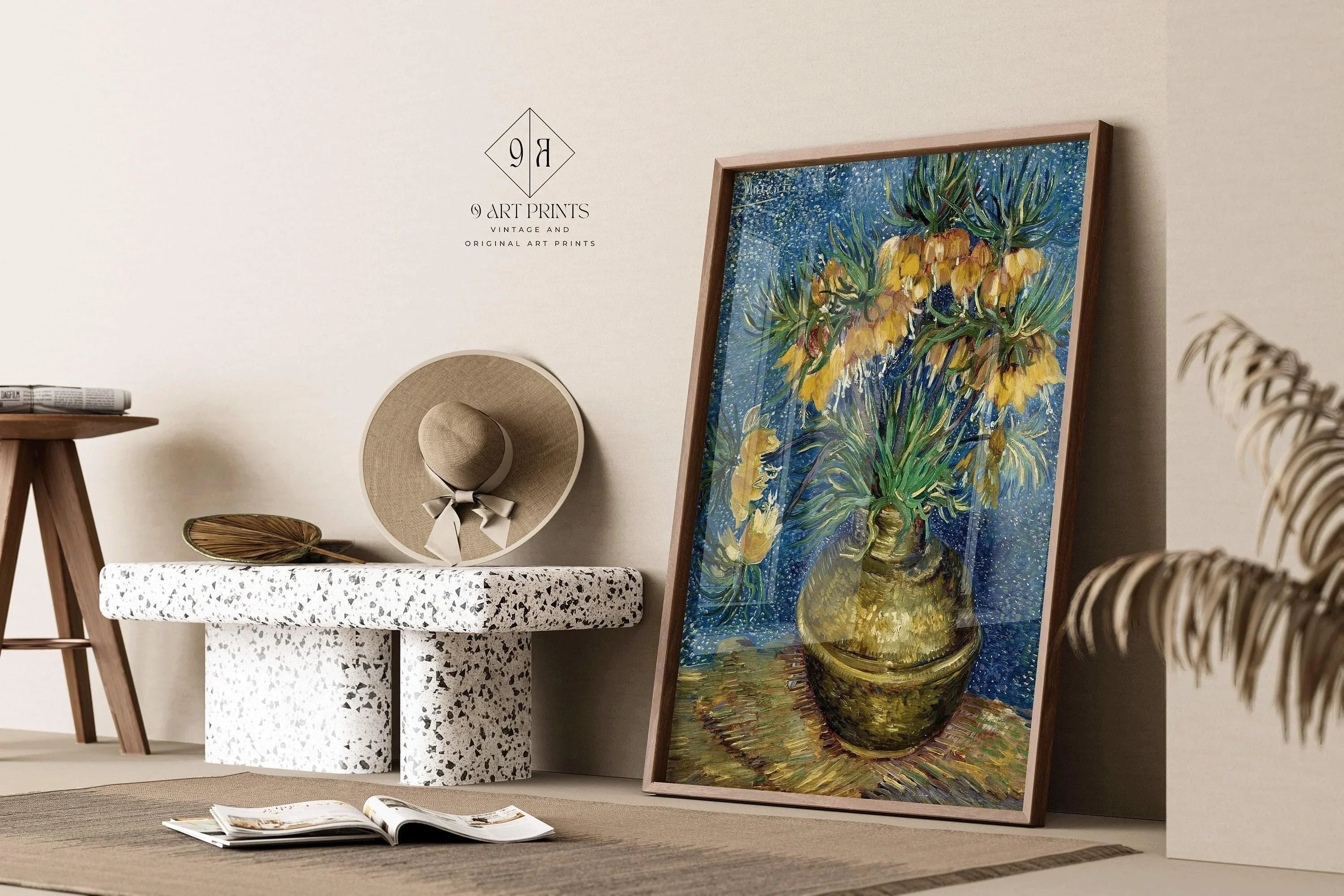 Van Gogh Imperial Fritillaries Print: Giclee Fine Art, Handframed Option