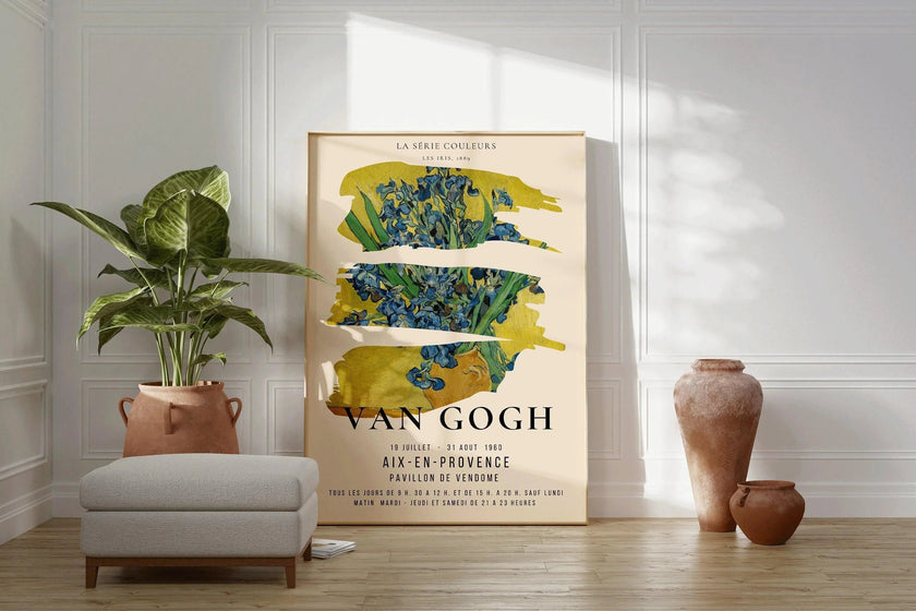 Van Gogh Irises Exhibition Poster: Fine Art Giclee Print