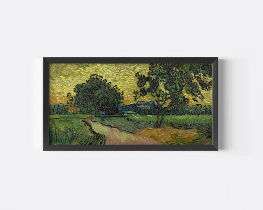 Van Gogh Landscape at Twilight Print: Impressionist Panoramic Art