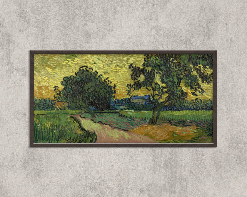 Van Gogh Landscape at Twilight Print: Impressionist Panoramic Art