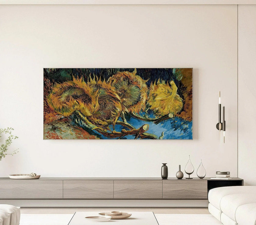Van Gogh Sunflowers Print: Vintage Impressionist Panoramic Art (2x1)