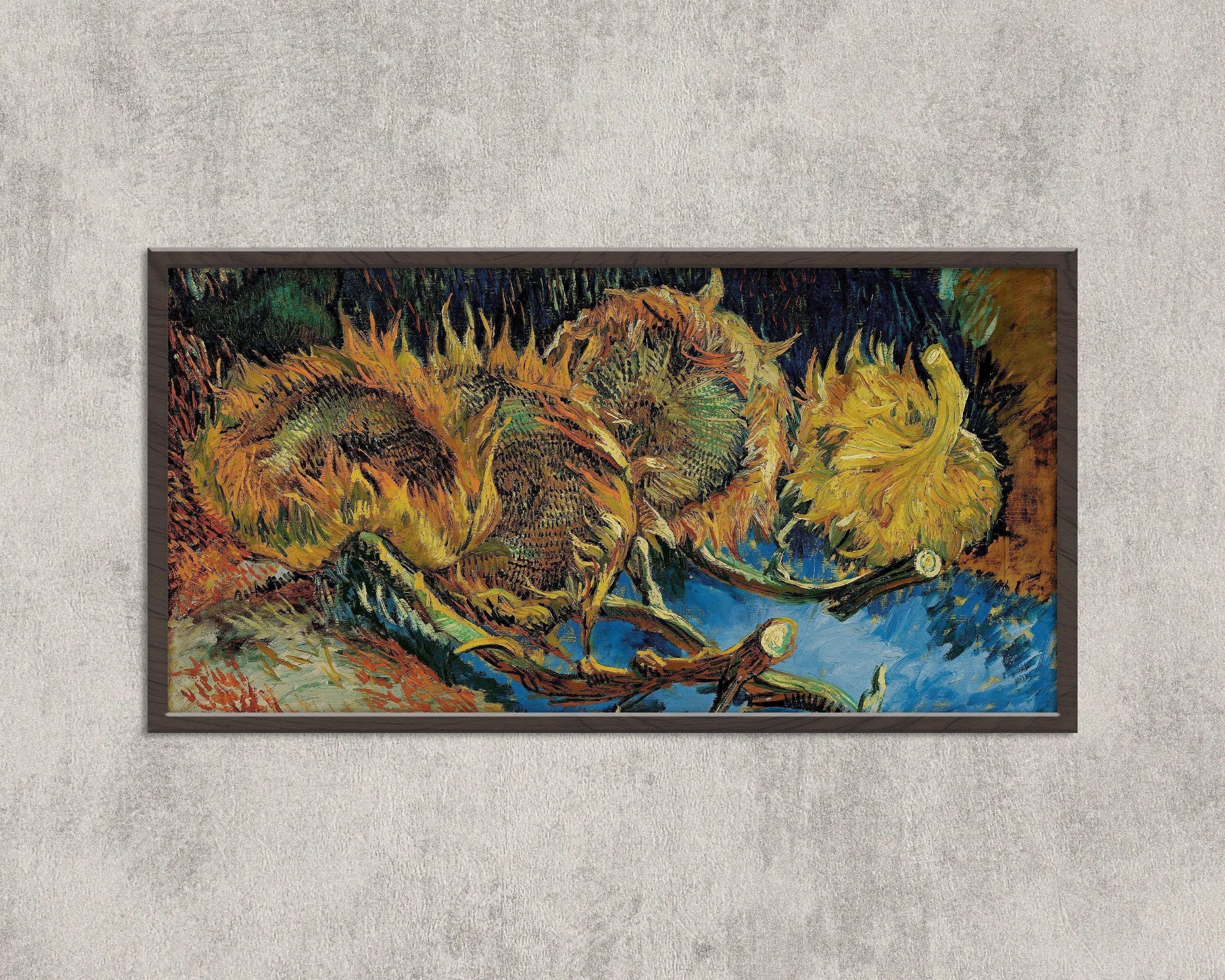 Van Gogh Sunflowers Print: Vintage Impressionist Panoramic Art (2x1)