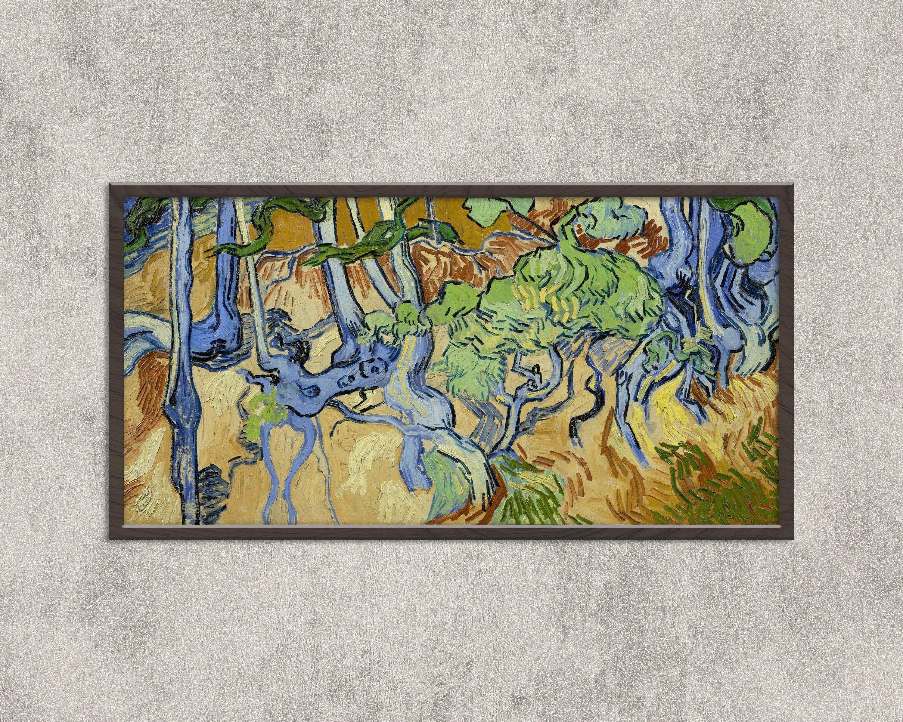 Van Gogh Tree Roots Print: Vintage Impressionist Panoramic Art (2x1)