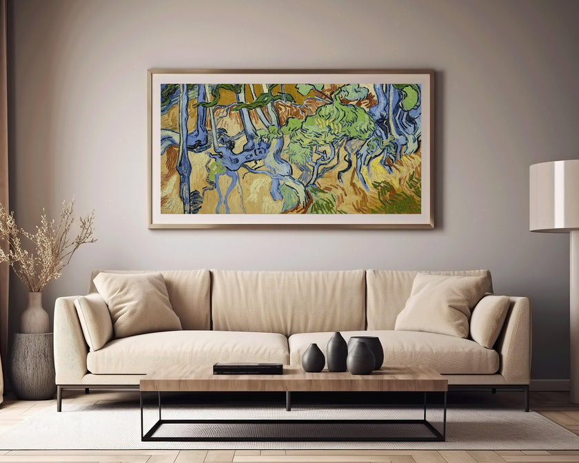 Van Gogh Tree Roots Print: Vintage Impressionist Panoramic Art (2x1)
