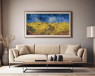 Van Gogh Wheatfield with Crows Print: Vintage Panoramic Art, Handframed Option (2x1)