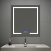 Vanity Mirror with Bluetooth Speaker & Clock – LED Lighted Anti-Fog Bathroom Mirror 30