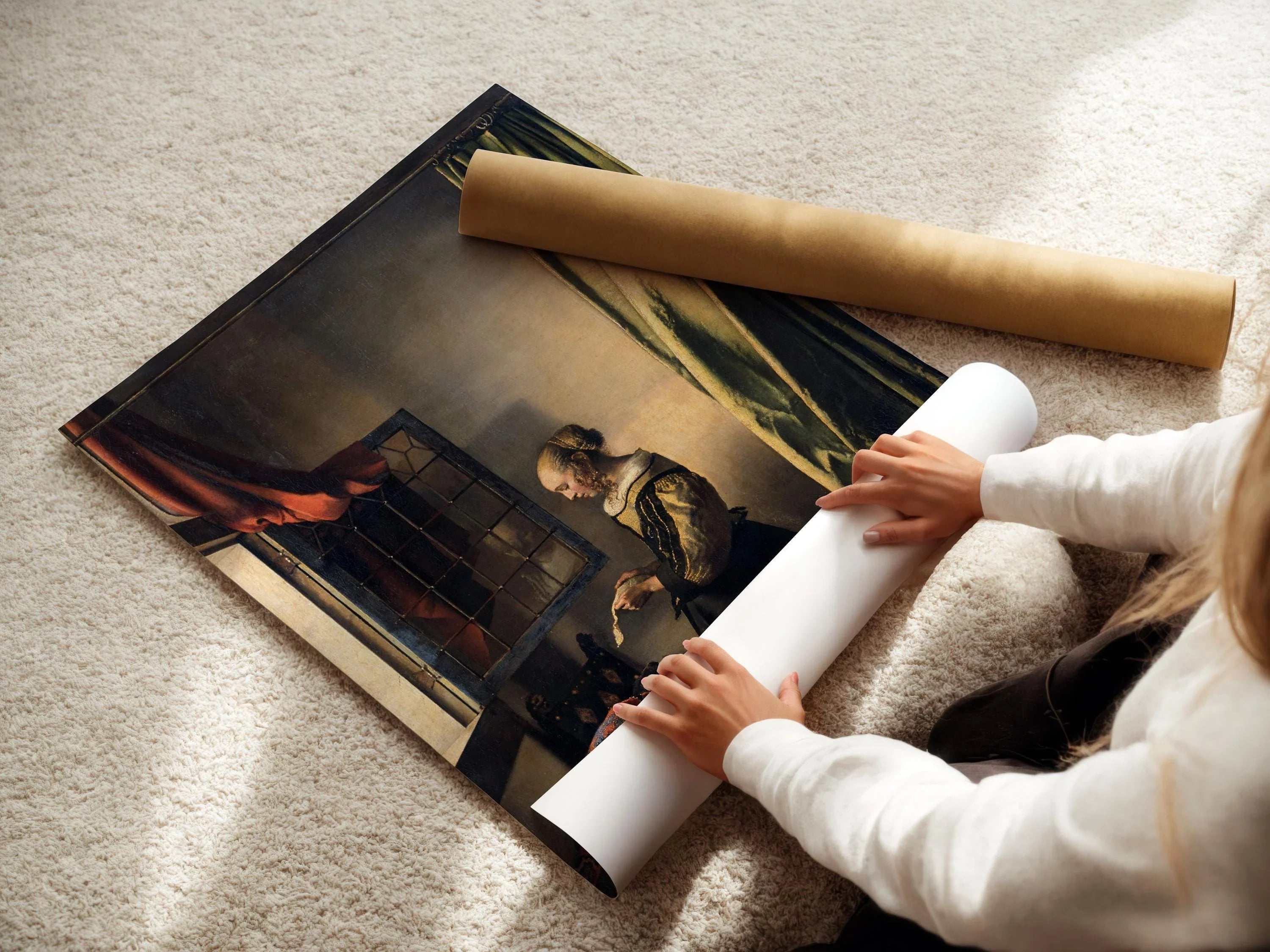 Vermeer Art Print: Young Woman Reading Letter at an Open Window