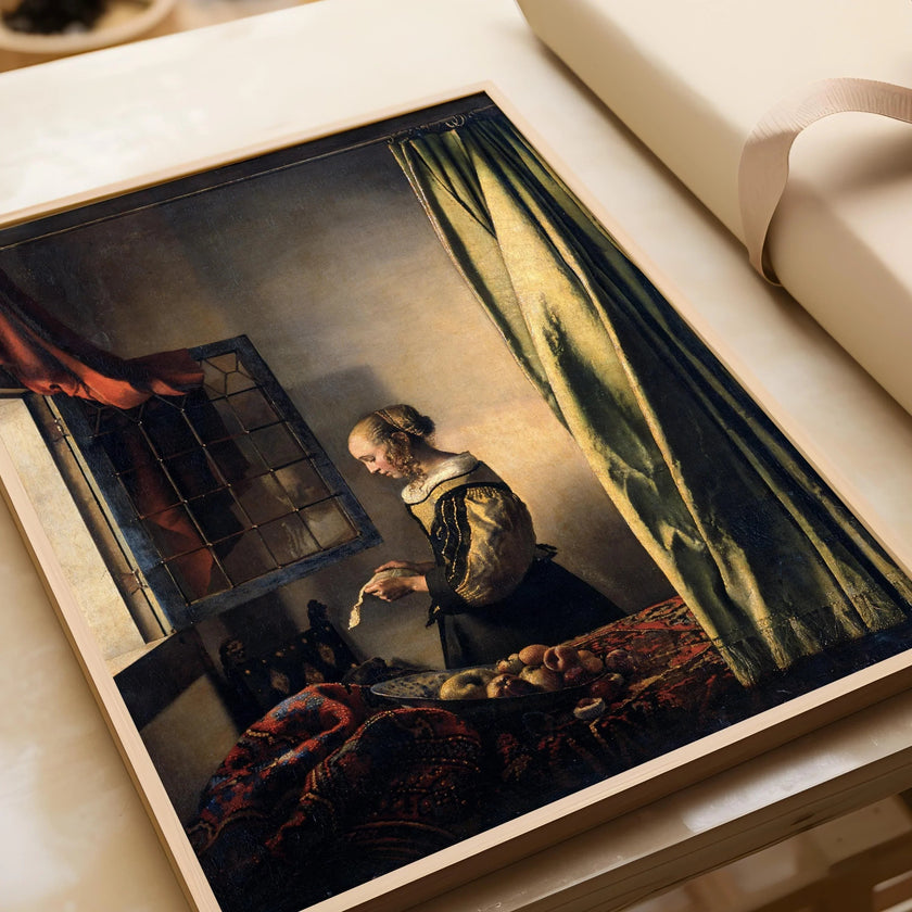 Vermeer Art Print: Young Woman Reading Letter at an Open Window