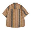 Vertical Stripes Small Floral Short-sleeved Casual Shirt