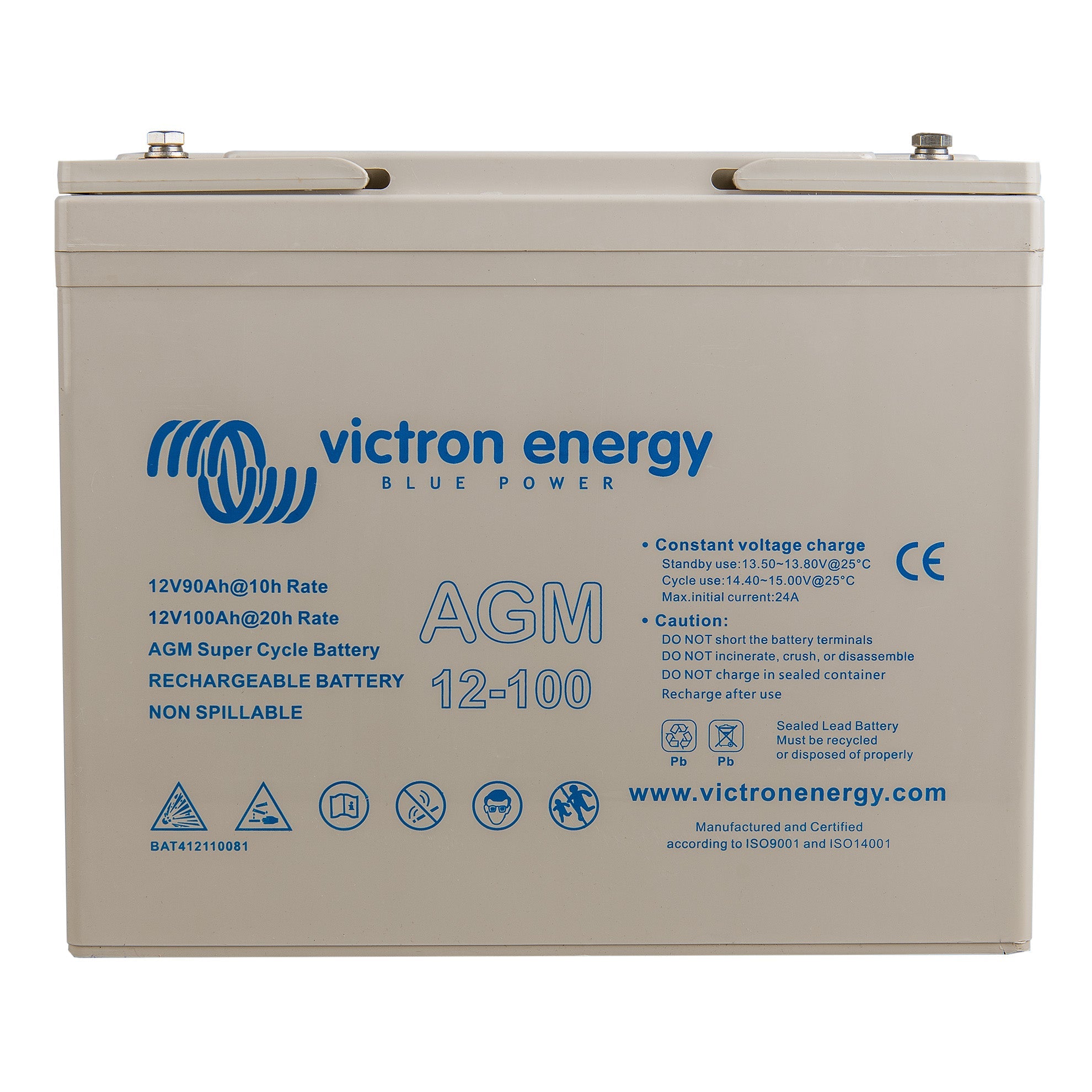 Victron Energy – 12V/100Ah Super Cycle AGM Battery | BAT412110081