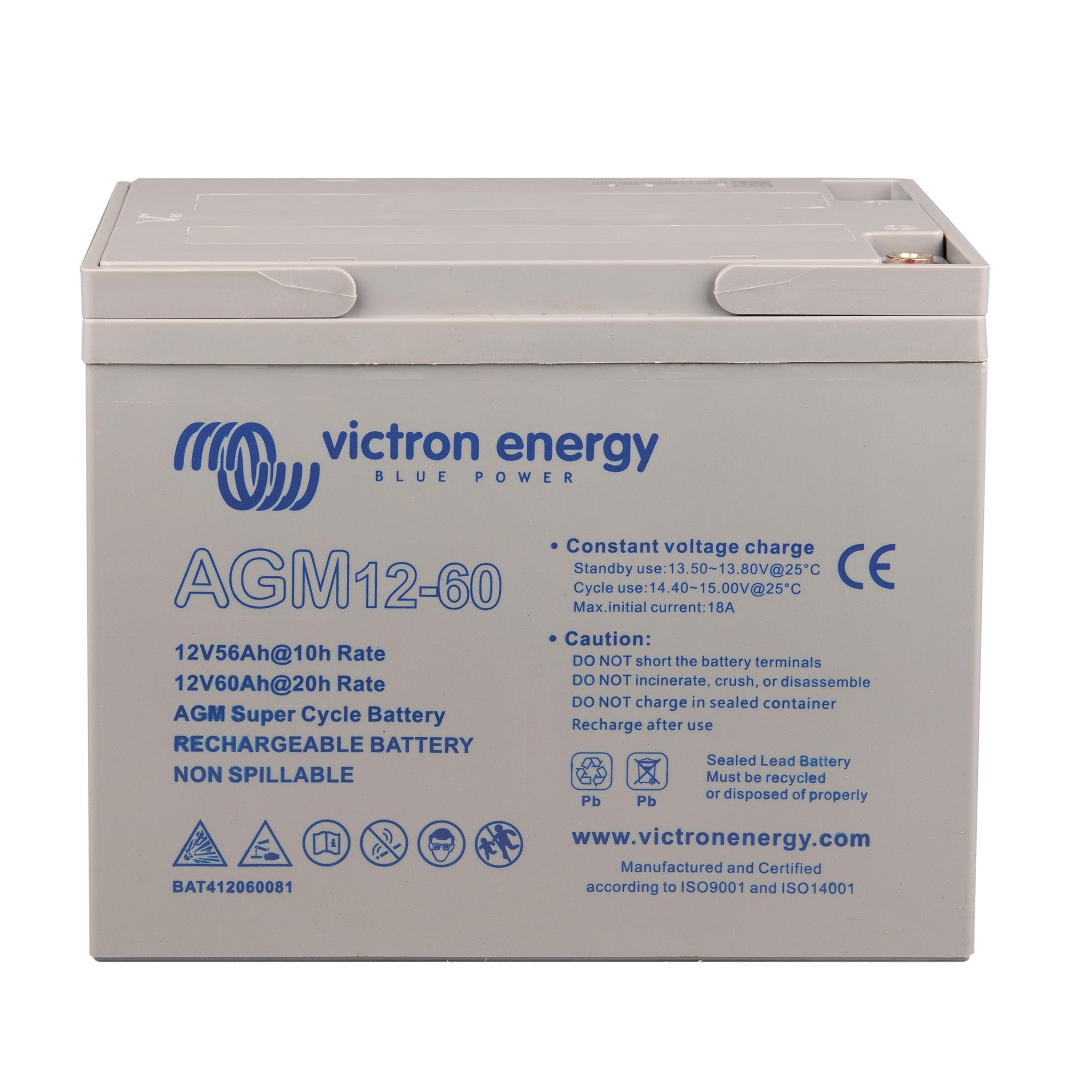 Victron Energy – 12V/60Ah Super Cycle AGM Battery | BAT412060082
