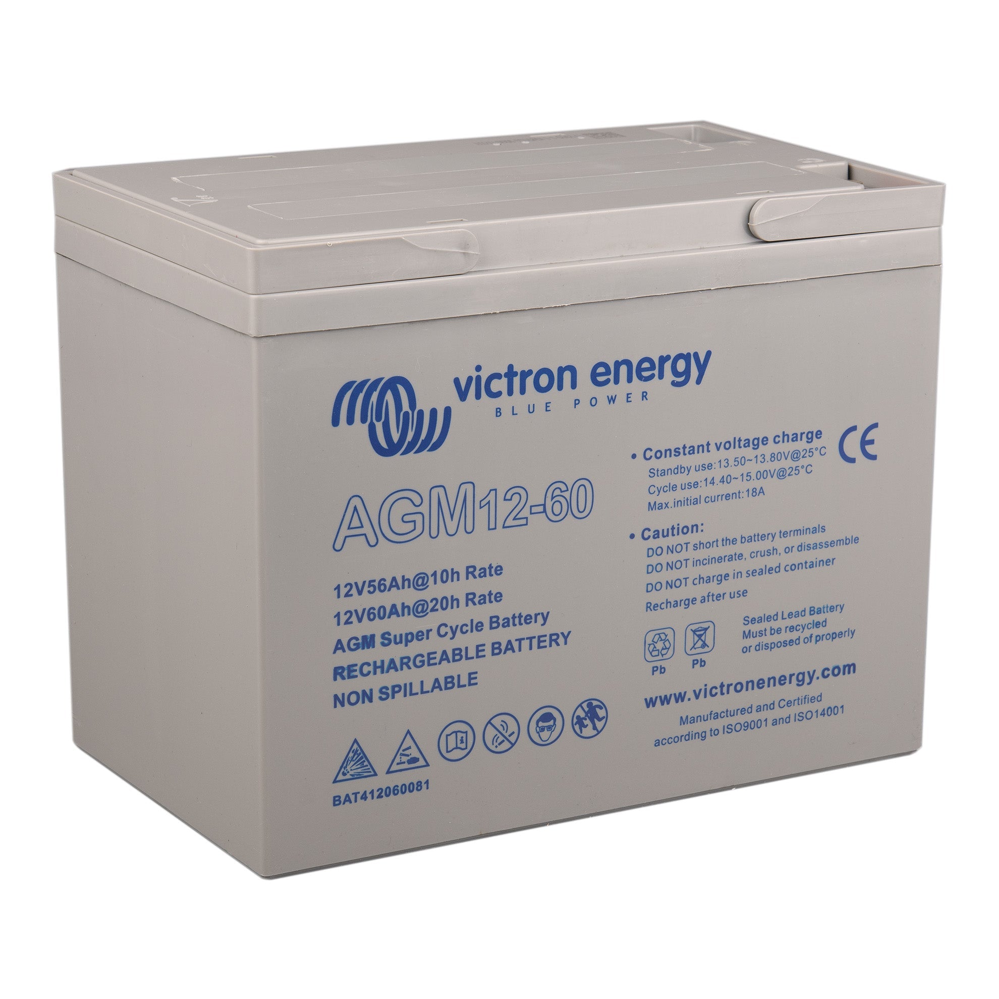 Victron Energy – 12V/60Ah Super Cycle AGM Battery | BAT412060082