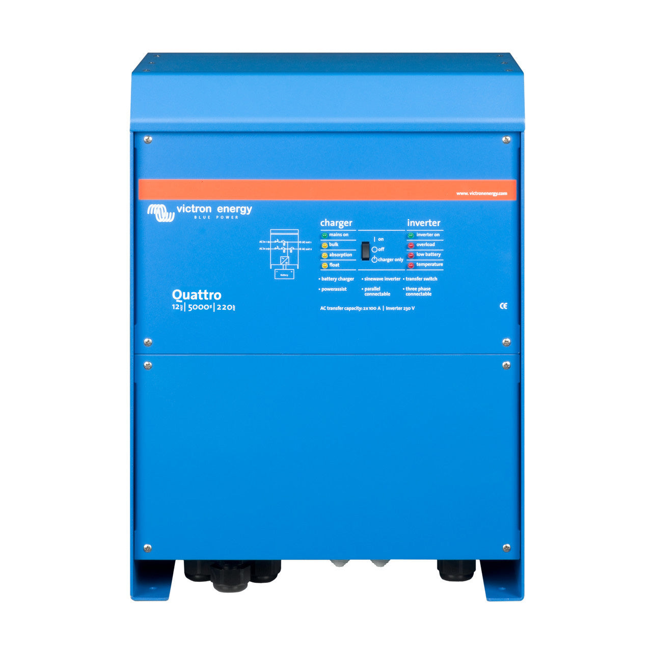 Victron Energy Quattro 12/5000/220-100/100 120V VE.Bus (UL 458 certified) Inverter/Charger | QUA125021102