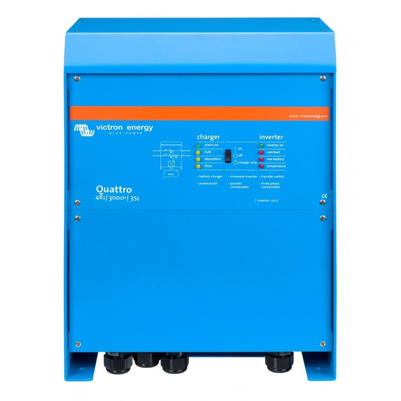 Victron Energy Quattro 48/3000/35-50/50 120V VE.Bus Inverter/Charger | QUA483021100