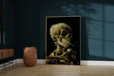 Vincent Van Gogh - Skeleton with Burning Cigarette | Iconic Classic Impressionist Fine Art Print (available handframed or unframed)