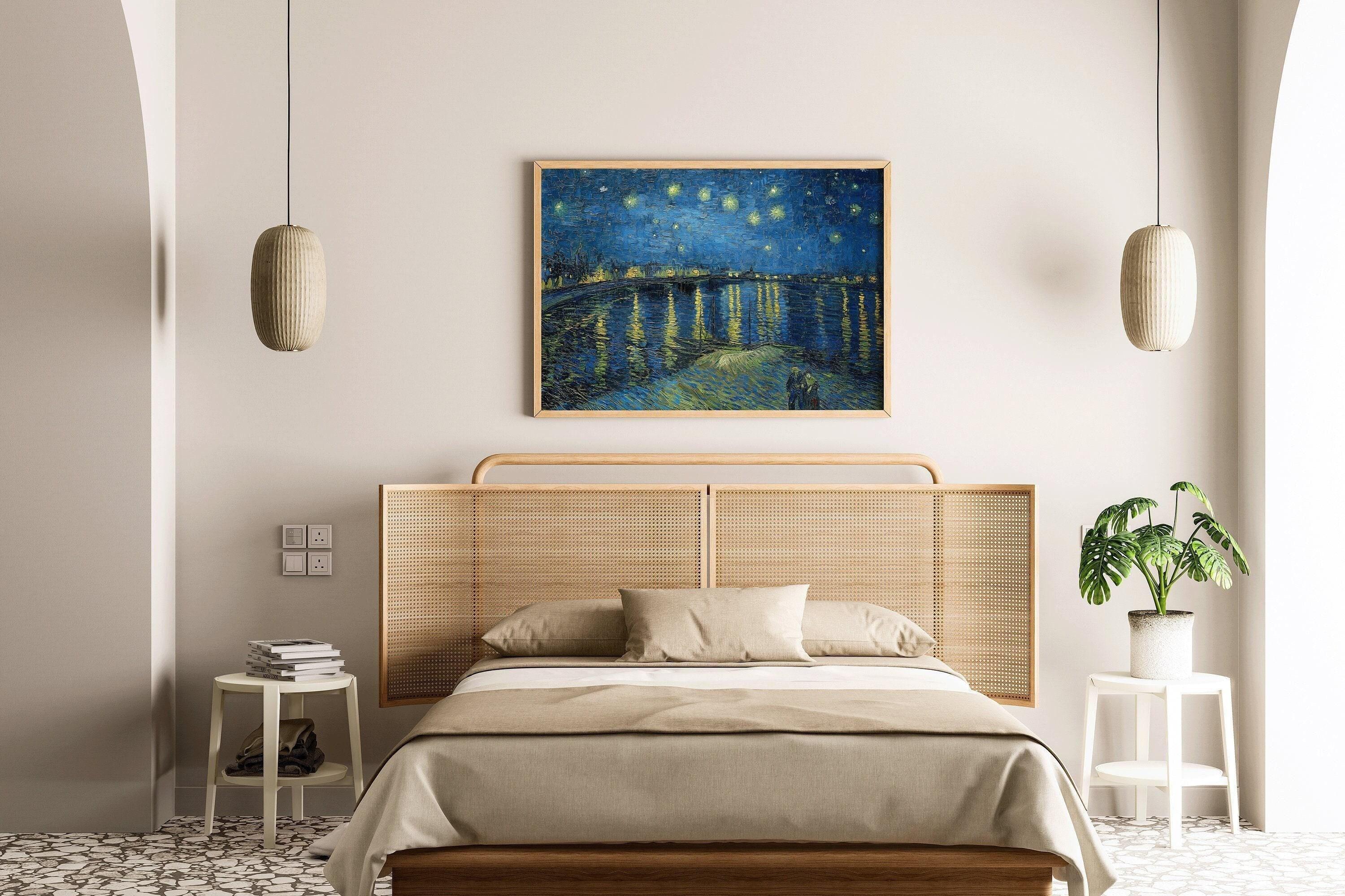 Vincent Van Gogh - Starry Night over the Rhone | Classic Impressionist Exhibition Poster Fine Art Print (available framed or unframed)