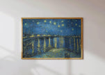 Vincent Van Gogh - Starry Night over the Rhone | Classic Impressionist Exhibition Poster Fine Art Print (available framed or unframed)