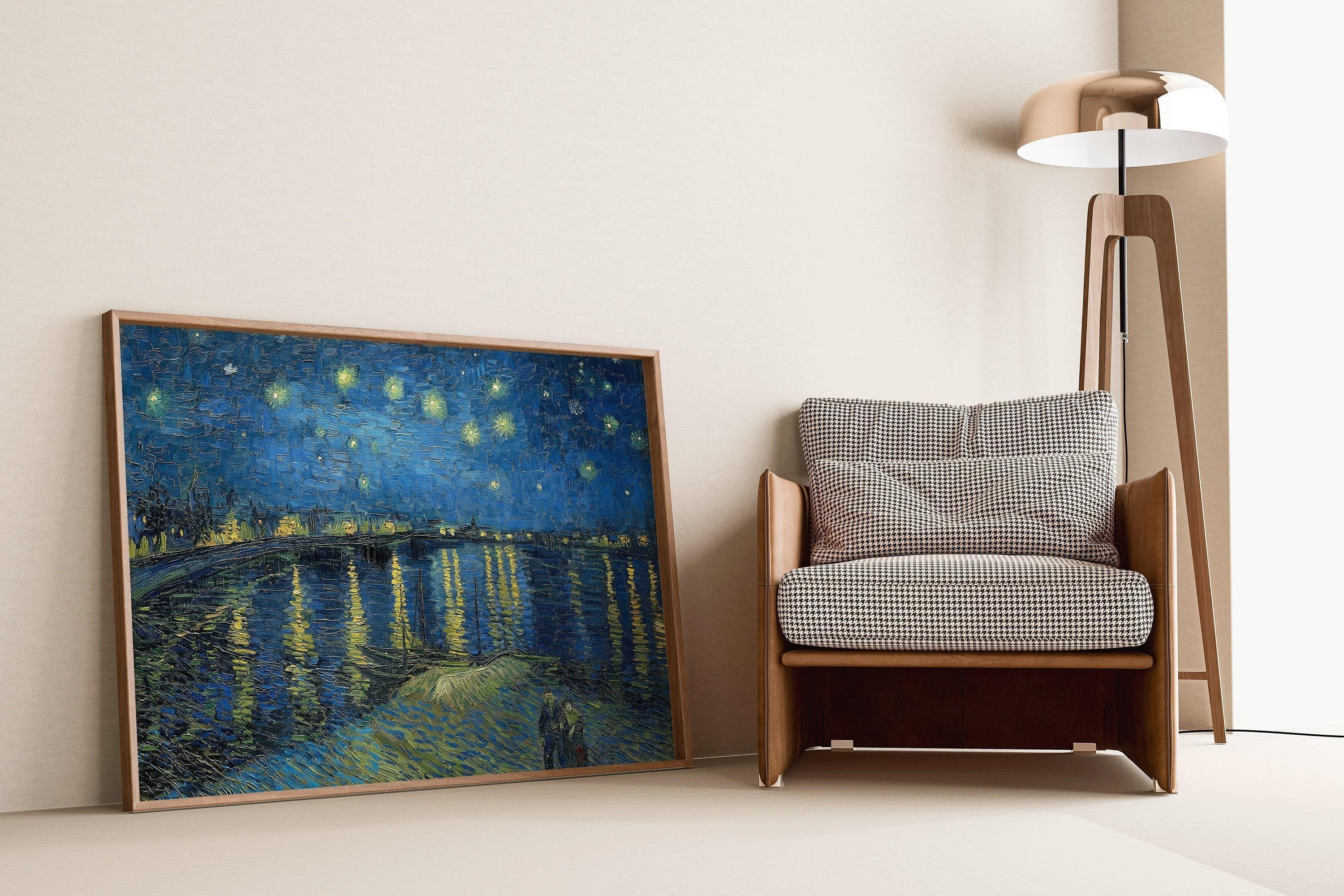 Vincent Van Gogh - Starry Night over the Rhone | Classic Impressionist Exhibition Poster Fine Art Print (available framed or unframed)