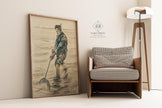 Vincent Van Gogh - The Shell Fisherman | Vintage Sketch Art (available handframed or unframed)