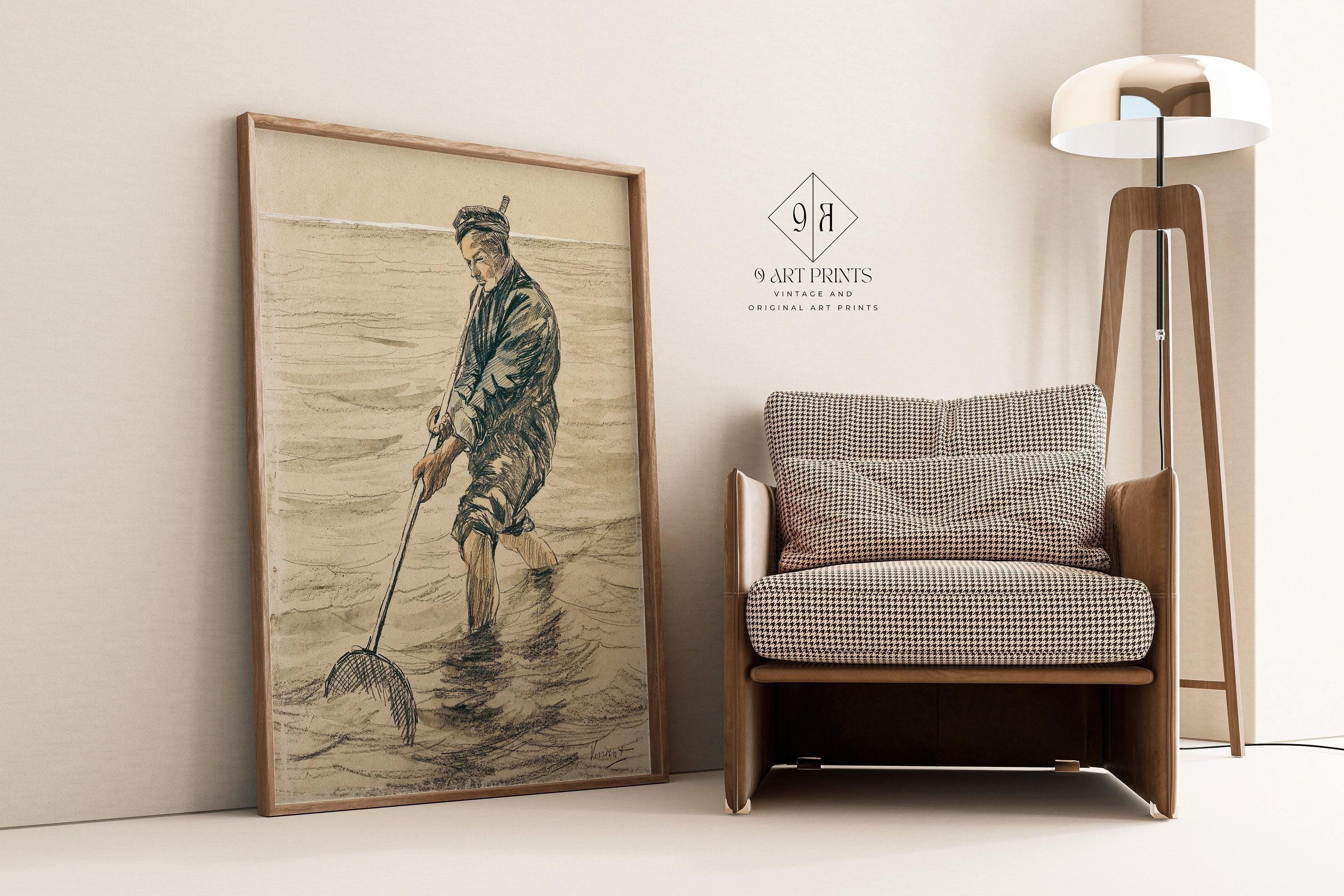 Vincent Van Gogh - The Shell Fisherman | Vintage Sketch Art (available handframed or unframed)