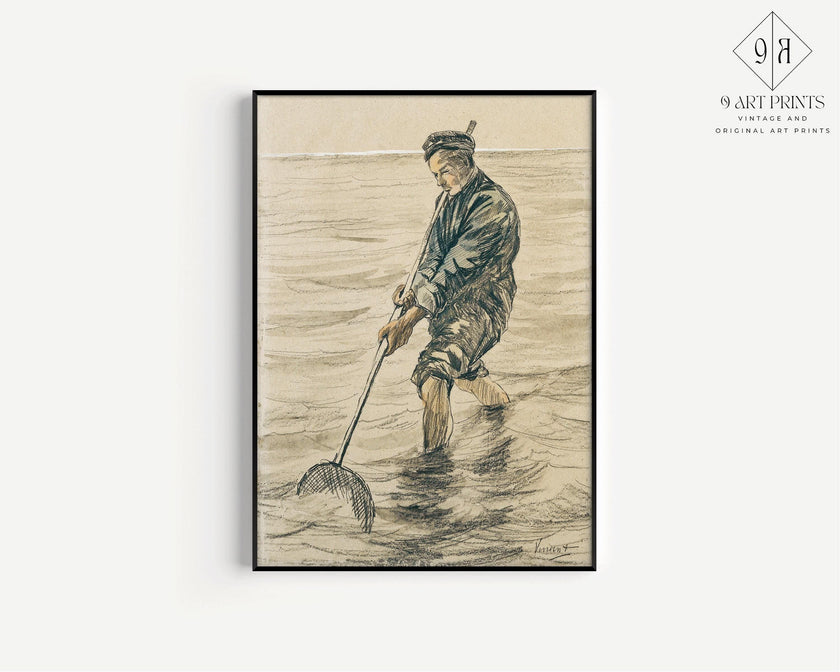 Vincent Van Gogh - The Shell Fisherman | Vintage Sketch Art (available handframed or unframed)