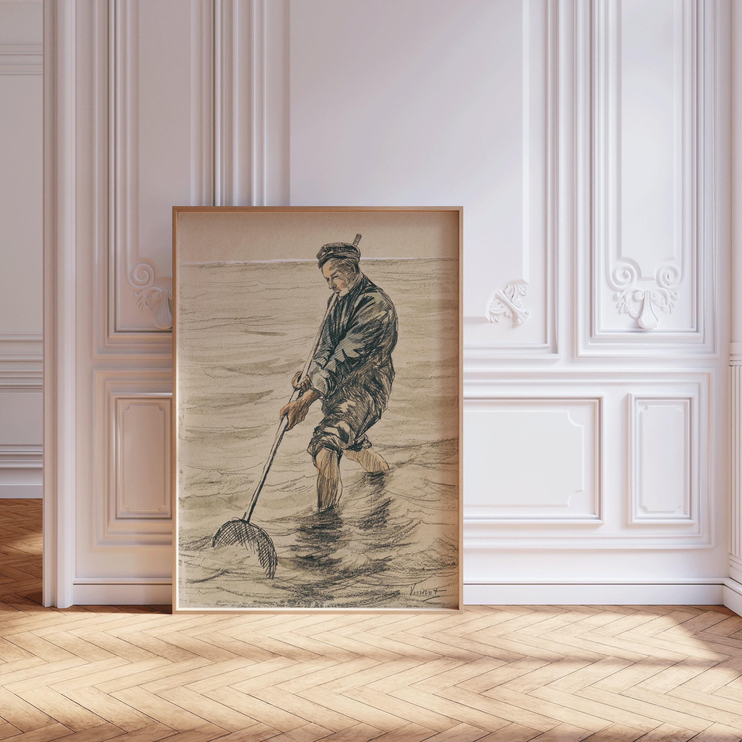 Vincent Van Gogh - The Shell Fisherman | Vintage Sketch Art (available handframed or unframed)