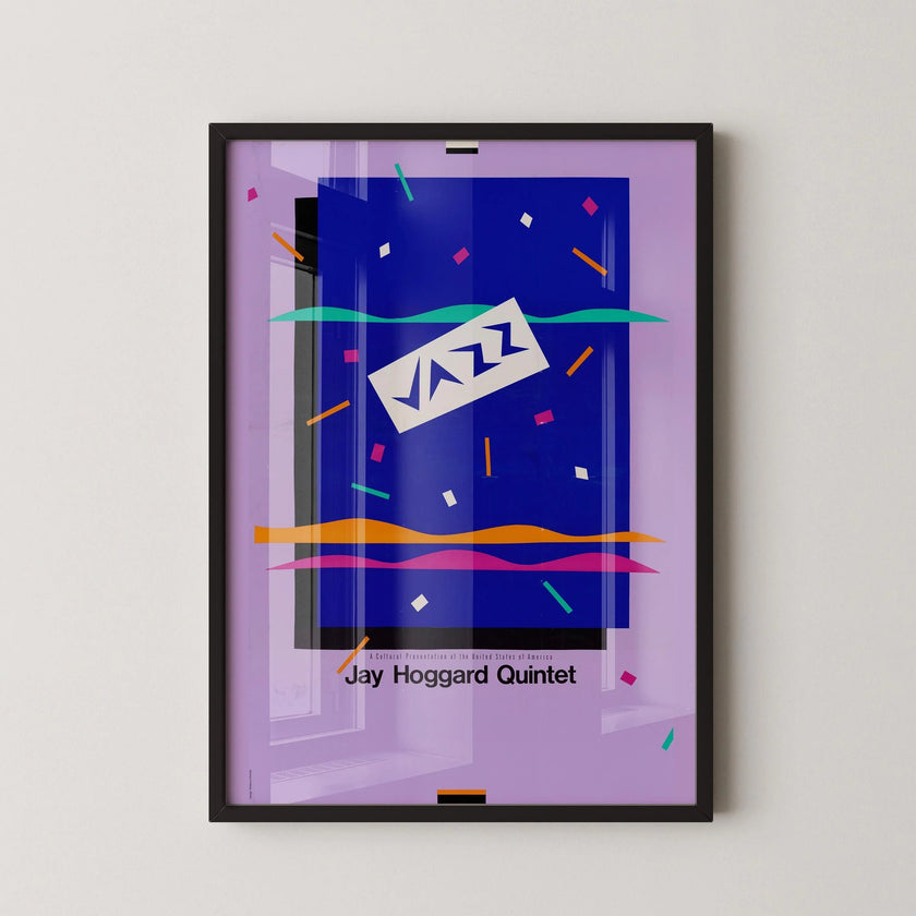 Vintage 80's Style Retro Music Poster - Jazz (USIA/Jay Hoggard Quintet) | Available handframed or unframed