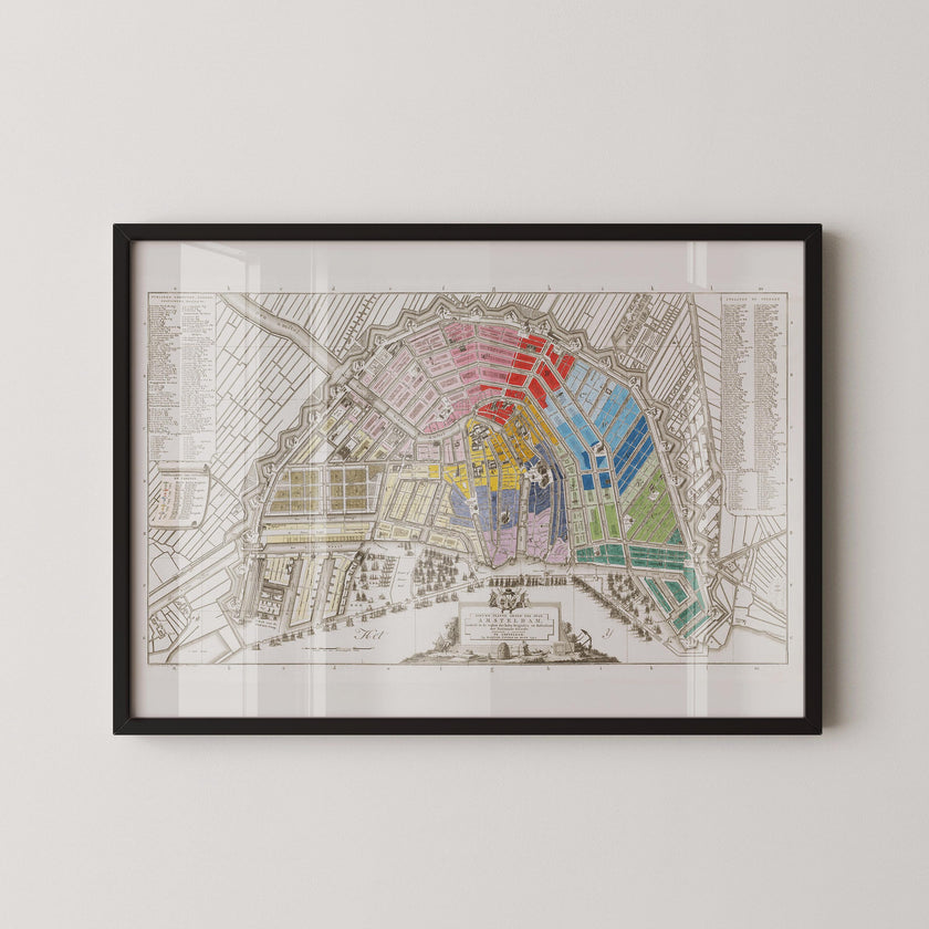 Vintage Amsterdam Map Print (available handframed or unframed)