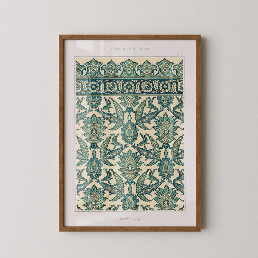 Vintage Arabian Pattern Art Print: Islamic Persian Design