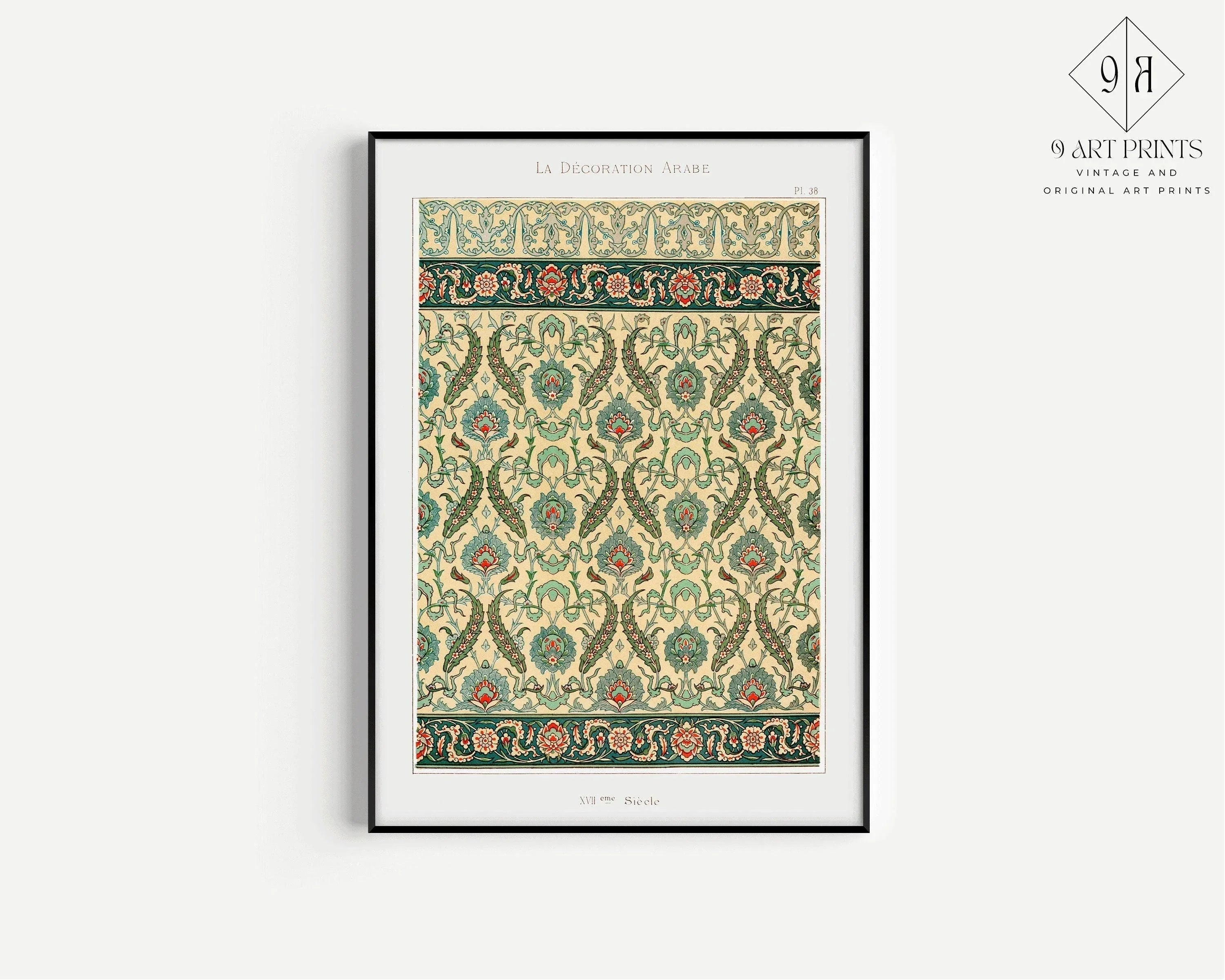 Vintage Arabian Pattern Art Print: Islamic Persian Design