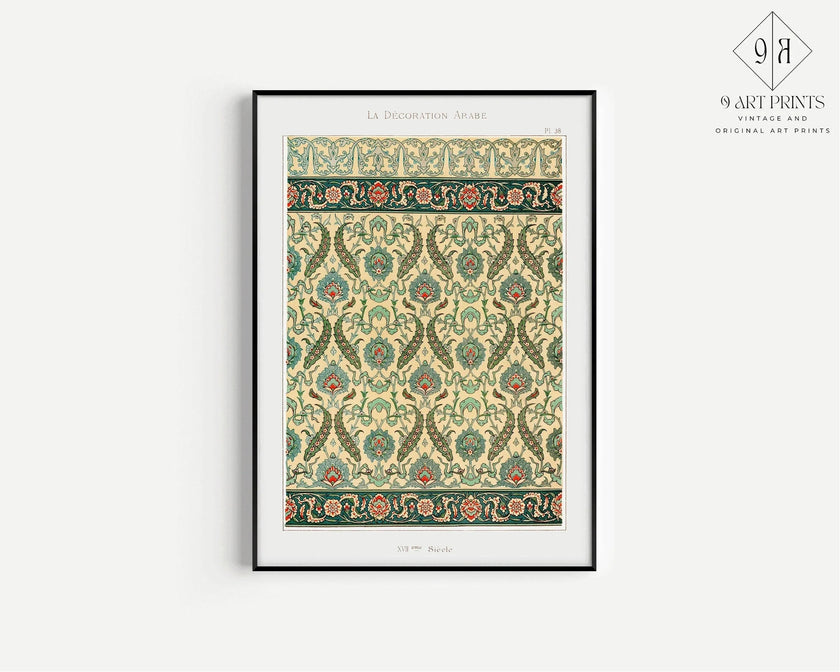 Vintage Arabian Pattern Art Print: Islamic Persian Design