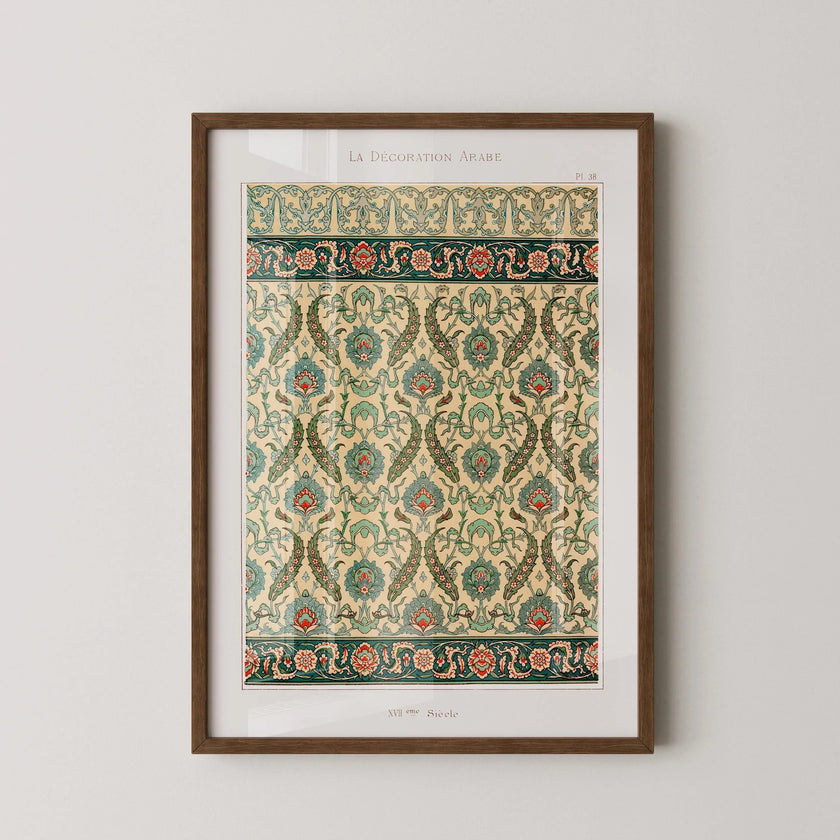 Vintage Arabian Pattern Art Print: Islamic Persian Design