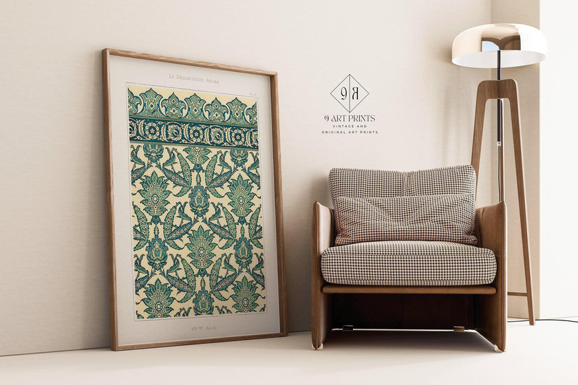 Vintage Arabian Pattern Art Print: Islamic Persian Design