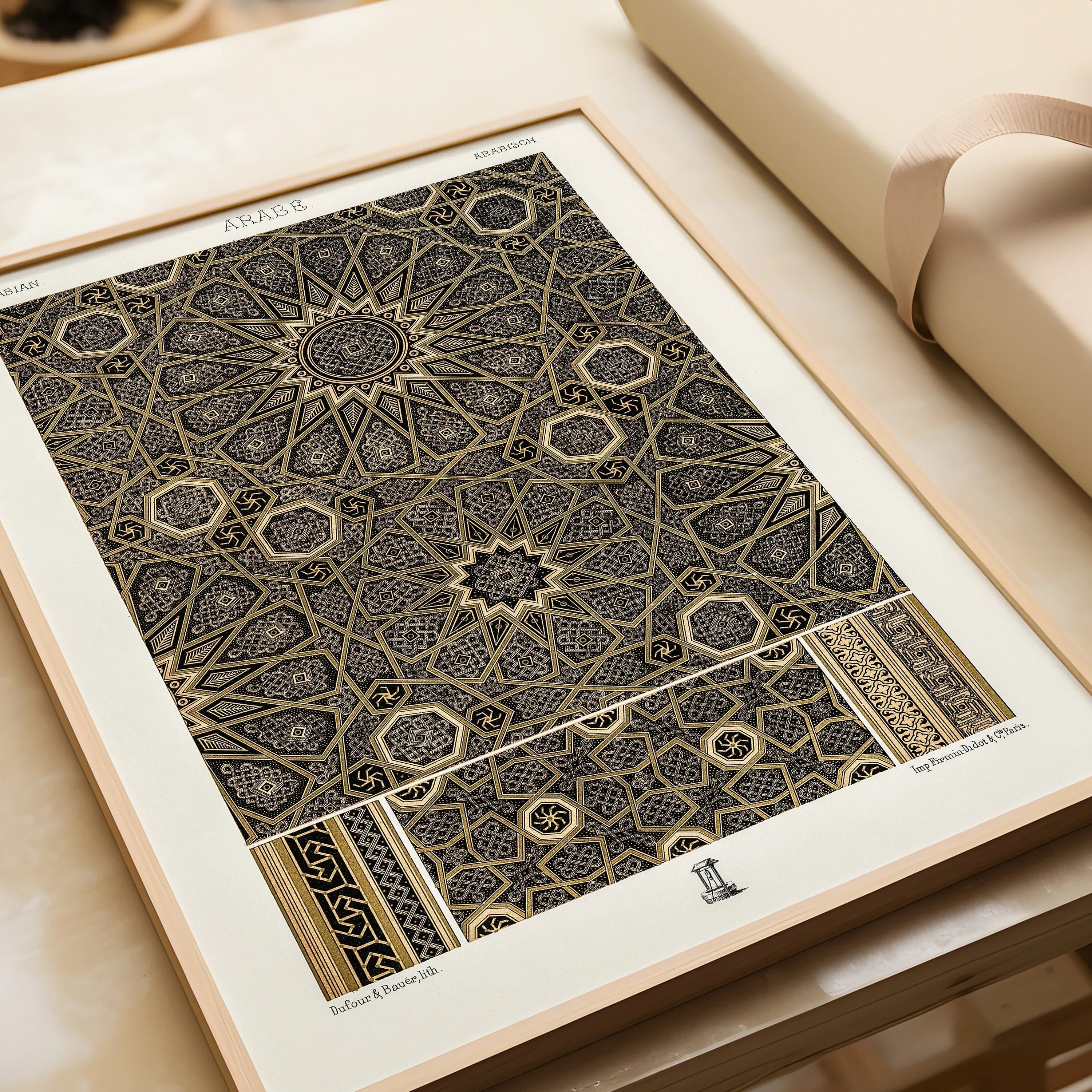 Vintage Arabian Pattern Print Set: Museum Quality Wall Art