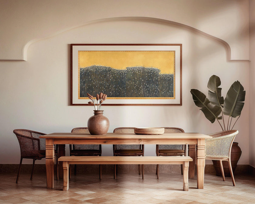 Vintage Barley Field Art Print: 17th Century Panoramic Landscape (2x1)