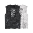 Vintage Batik Ink Letter Printing Tank Top Vest