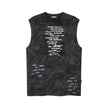 Vintage Batik Ink Letter Printing Tank Top Vest