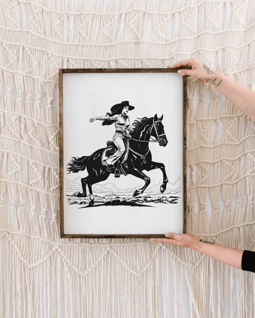 Vintage Cowgirl Wood Sign