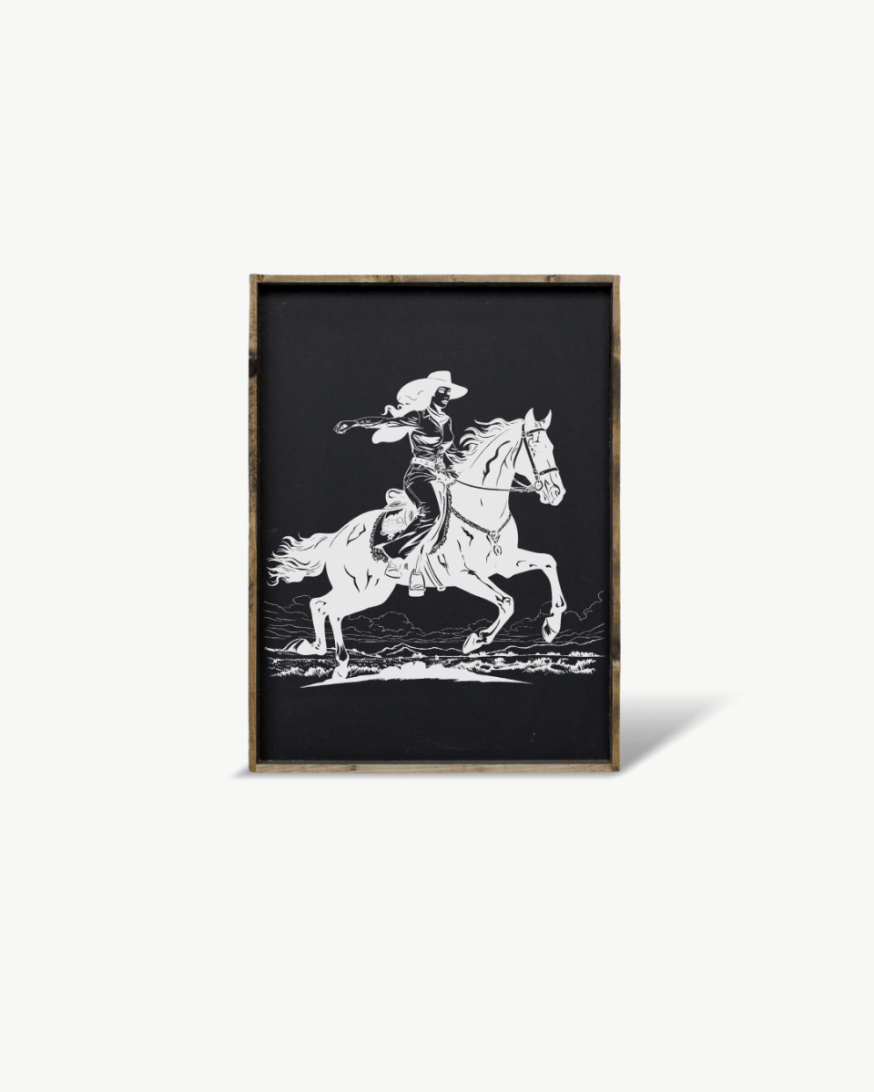 Vintage Cowgirl Wood Sign