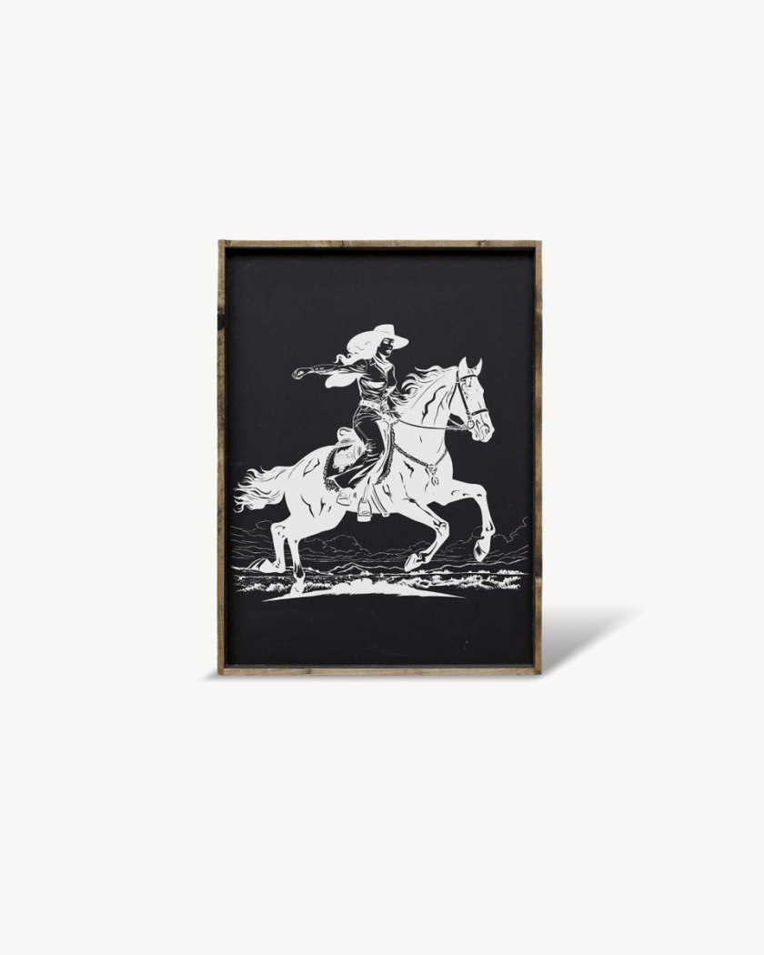 Vintage Cowgirl Wood Sign