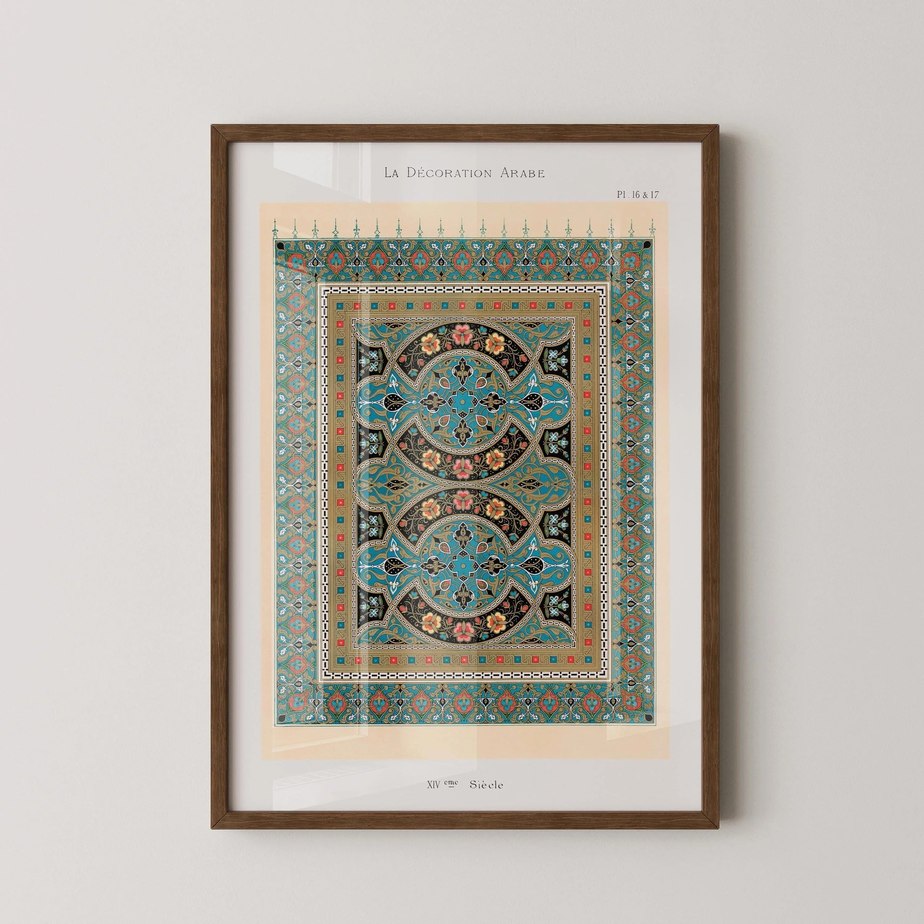 Vintage Islamic Art Print: Arabian Pattern by Emille Prisses D'Avennes