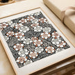 Vintage Japanese Botanical Art Print: Shin Bijutsukai Flower Pattern