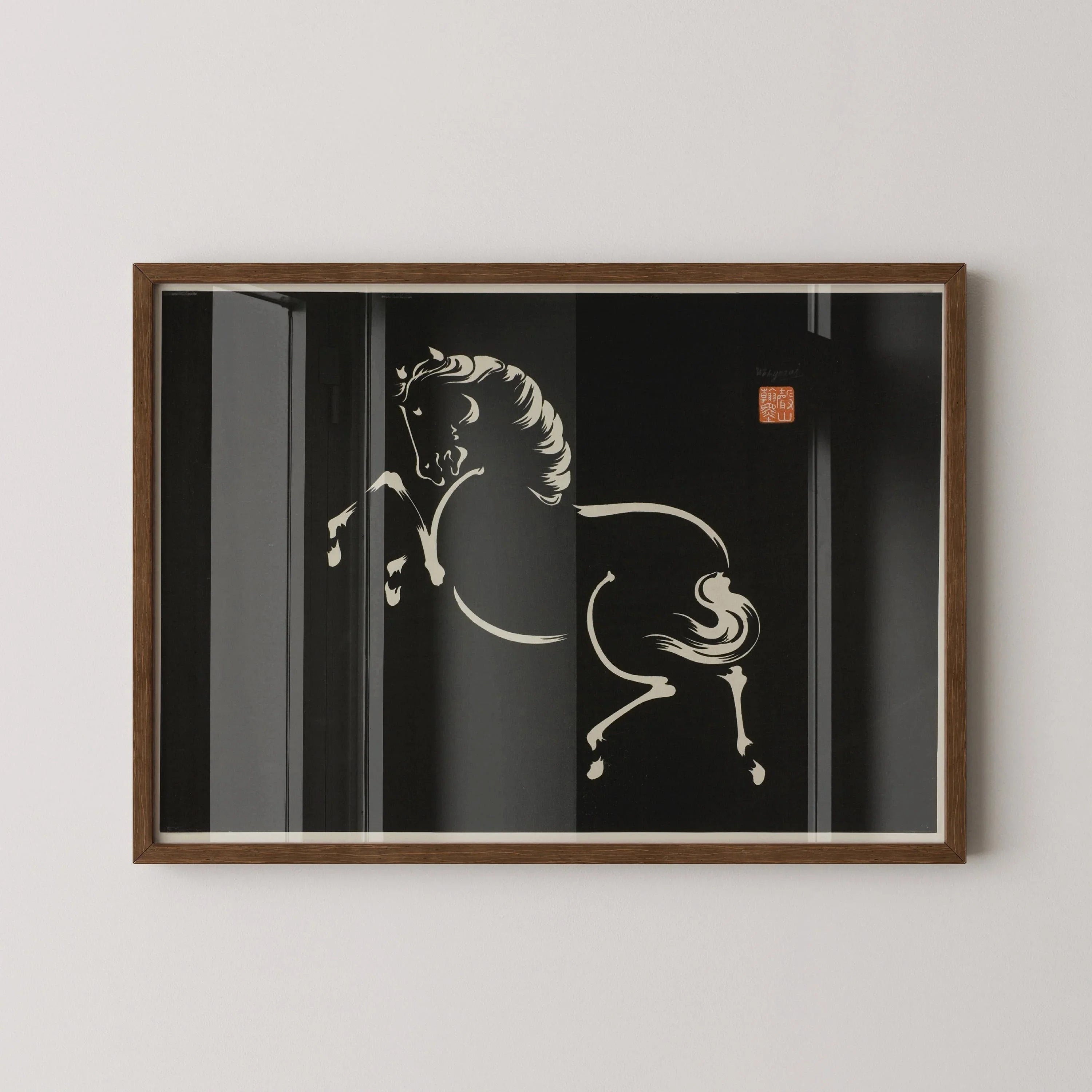 Vintage Japanese Horse Art Print: Wakyosai Giclee Fine Art
