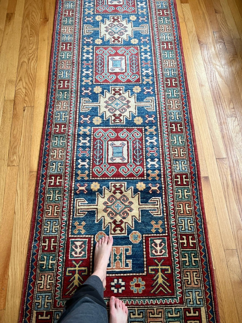 Vintage Kazak Runner | 9' 7