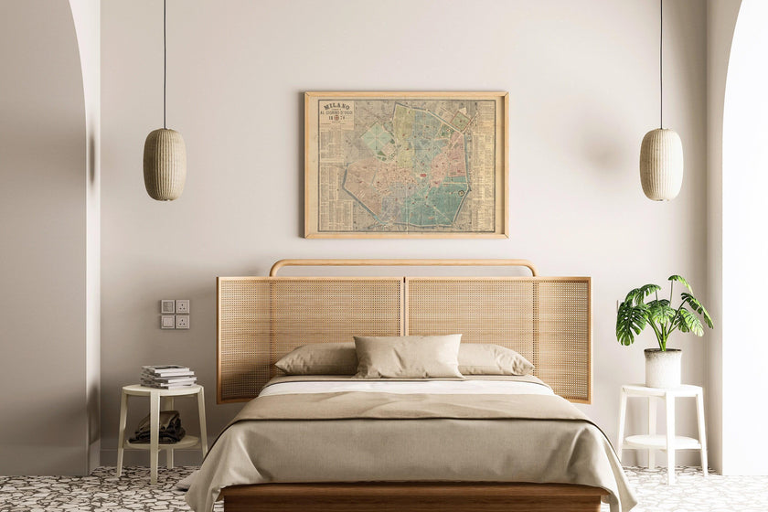 Vintage Milan Italy Map Print (available handframed or unframed)