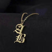 Vintage Old English Double Initial Letter Pendant Necklace Jewelry For Women Custom
