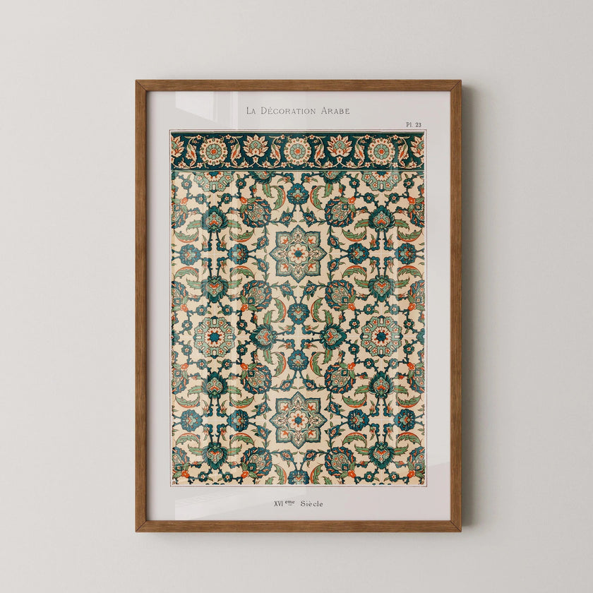 Vintage Persian Pattern Art Print: Islamic Middle-Eastern Design